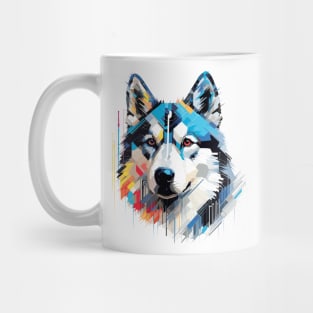 Husky Dog Pet World Animal Lover Furry Friend Abstract Mug